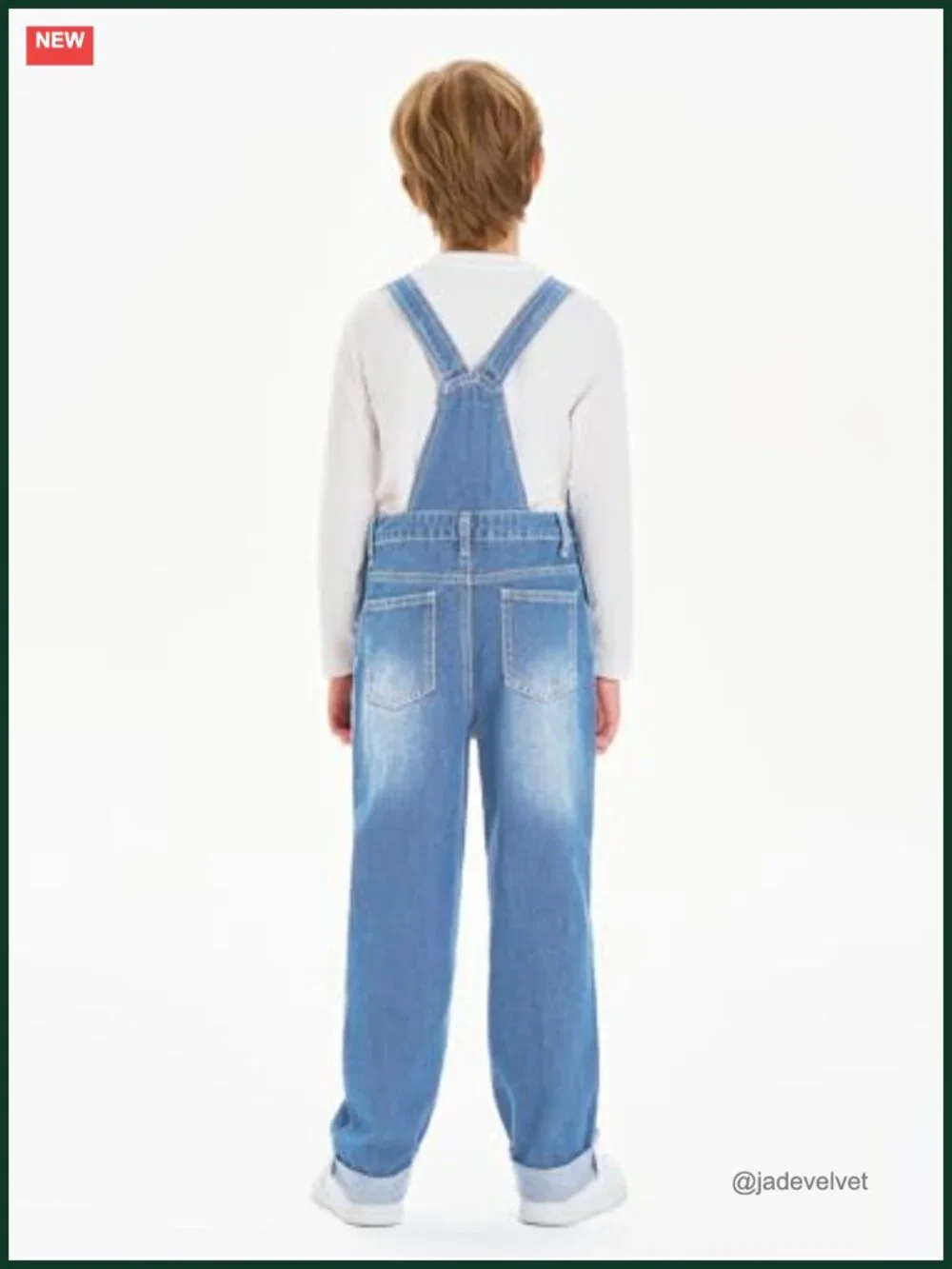 Boys Denim Bib Overalls with Adjustable Straps Tool Pockets